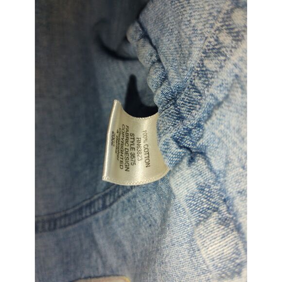 Christopher & Banks (M) Button Up Denim School Bus Embroidered Jean Jacket Shirt - Picture 8 of 11